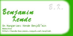 benjamin kende business card